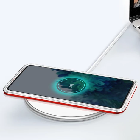 Tiszta 3in1 tok Samsung Galaxy S21 5G keret gél Tok piros