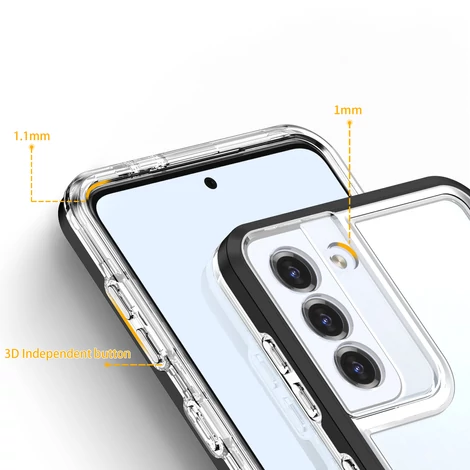 Tiszta 3in1 tok Samsung Galaxy S21 FE keret Tok gél fekete