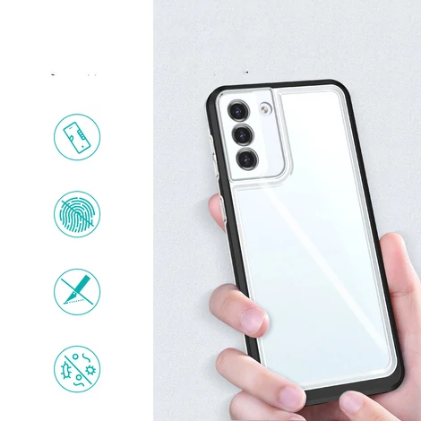 Tiszta 3in1 tok Samsung Galaxy S22 keret zselés Tok fekete