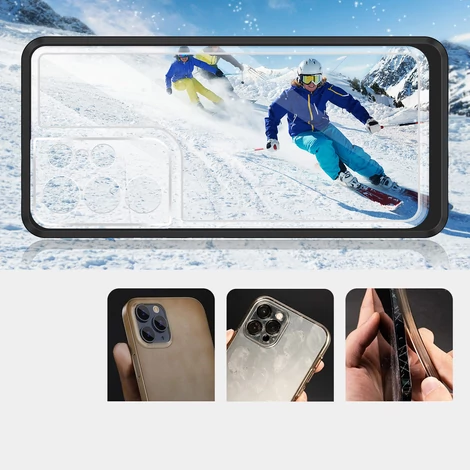 Tiszta 3in1 tok Samsung Galaxy S22 Ultra Frame Gel Cover fekete