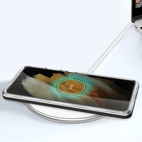 Tiszta 3in1 tok Samsung Galaxy S22 Ultra Frame Gel Cover fekete