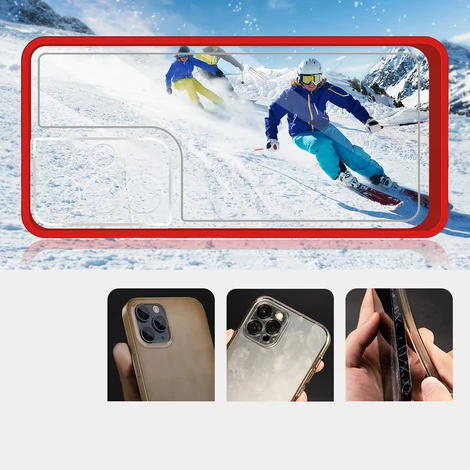 Tiszta 3in1 tok Samsung Galaxy S22 Ultra Frame gél borítás piros