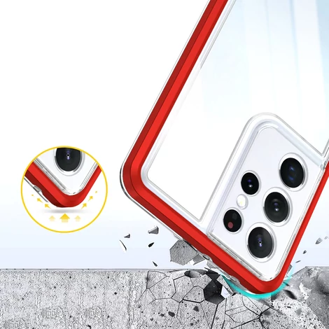 Tiszta 3in1 tok Samsung Galaxy S22 Ultra Frame gél borítás piros