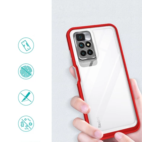 Tiszta 3in1 tok a Xiaomi Redmi 10 kerethez Gél Tok piros