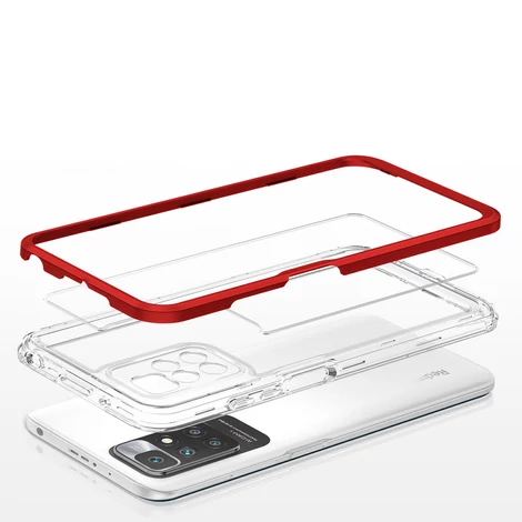 Tiszta 3in1 tok a Xiaomi Redmi 10 kerethez Gél Tok piros