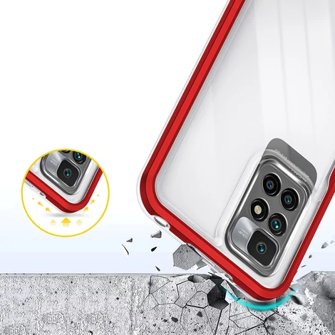 Tiszta 3in1 tok a Xiaomi Redmi 10 kerethez Gél Tok piros