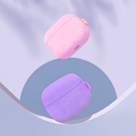 Kingxbar plüss fülhallgató tok AirPods 3 tok plüss fülhallgató tok kék