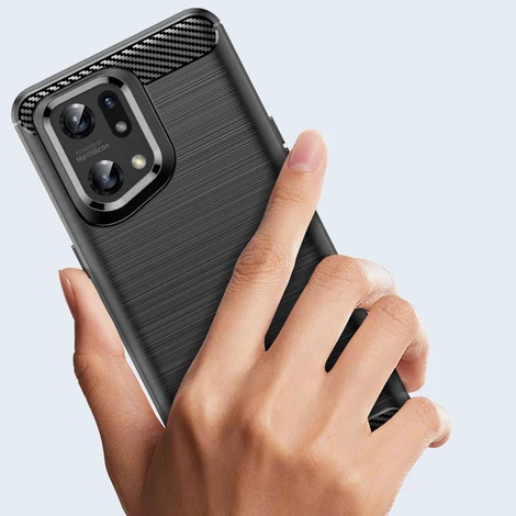 Carbon tok Rugalmas Tok Oppo Find X5 Pro fekete