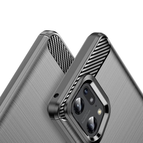 Carbon tok Rugalmas Tok Oppo Find X5 Pro fekete