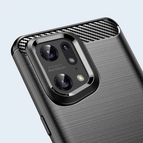 Carbon tok Rugalmas Tok Oppo Find X5 Pro fekete