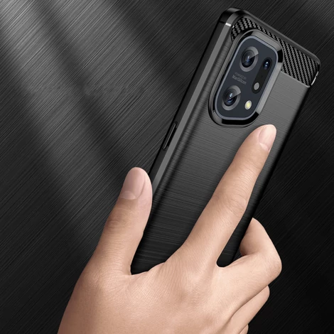 Carbon Case rugalmas Tok tok Oppo Find X5 fekete
