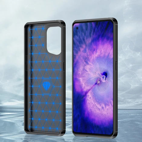 Carbon Case rugalmas Tok tok Oppo Find X5 fekete