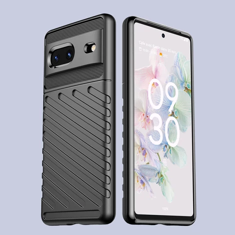 Thunder Case rugalmas páncélozott borítás a Google Pixel 7 számára fekete