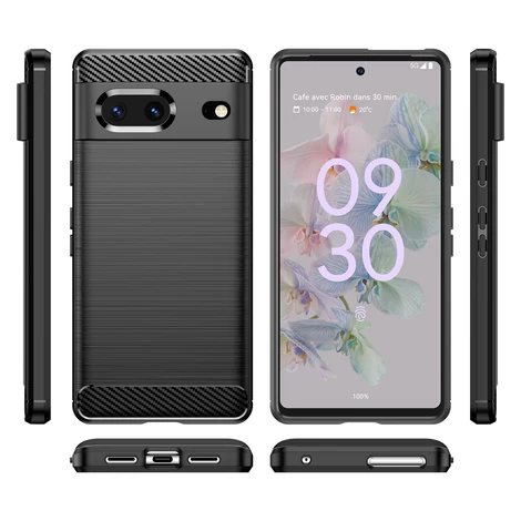 Carbon Case rugalmas Tok a Google Pixel 7 fekete