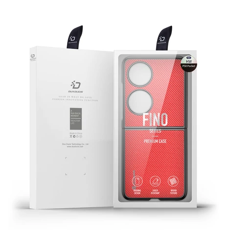 Dux Ducis Fino tok készült nejlon anyagból Huawei P50 Pocket piros