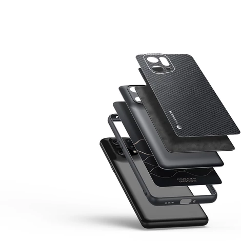 Dux Ducis Fino tok borított nejlon anyag Oppo Find X5 fekete