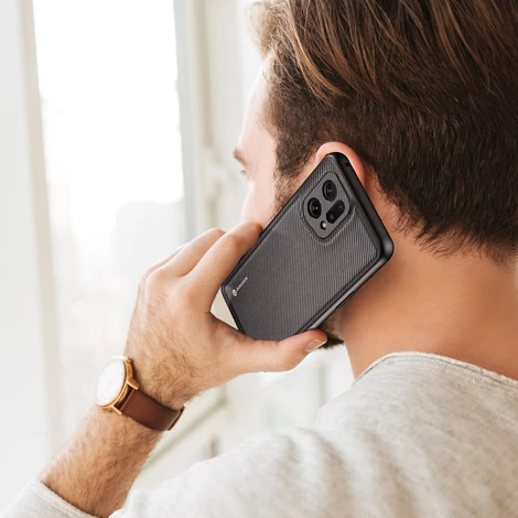 Dux Ducis Fino tok borított nejlon anyag Oppo Find X5 fekete