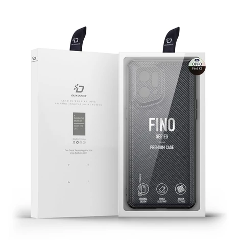 Dux Ducis Fino tok borított nejlon anyag Oppo Find X5 fekete