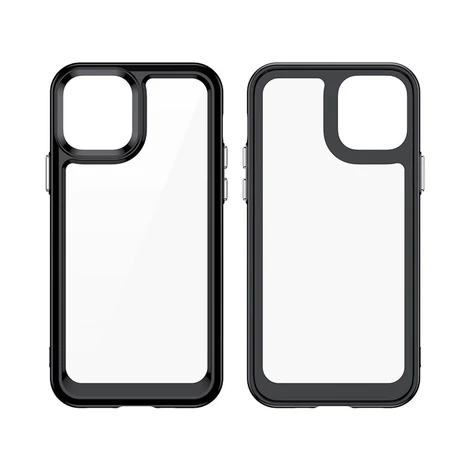 Outer Space tok iPhone 12 készülékhez kemény borítás zselés kerettel kék