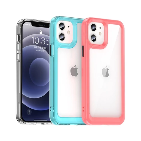 Outer Space tok iPhone 12 készülékhez kemény borítás zselés kerettel kék