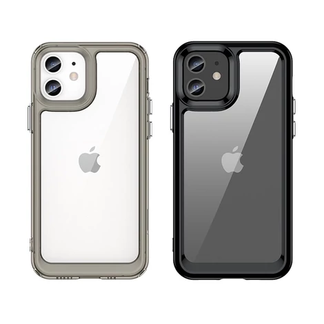 Outer Space tok iPhone 12 készülékhez kemény borítás zselés kerettel kék