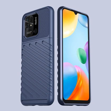 Thunder Case Rugalmas páncélozott Tok Xiaomi Redmi 10C kék