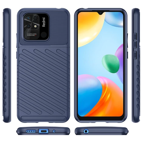Thunder Case Rugalmas páncélozott Tok Xiaomi Redmi 10C kék