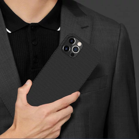 Nillkin Szintetikus szálas tok páncélozott Tok iPhone 12 Pro fekete