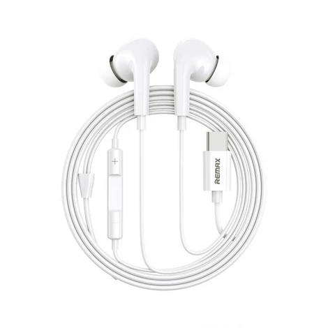 Remax RM-533a fülhallgató, USB-C, 1.2m (fehér)