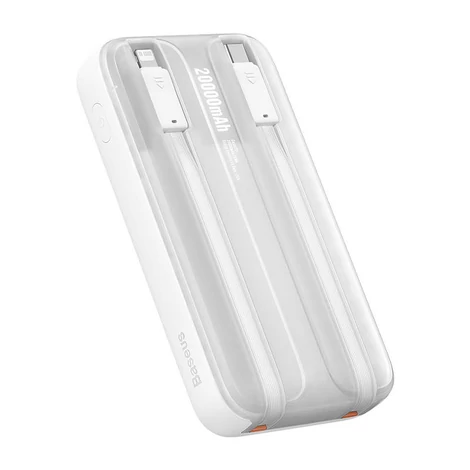 Baseus Powerbank Comet 20000mAh, USB do USB-C, 22.5W (fehér)