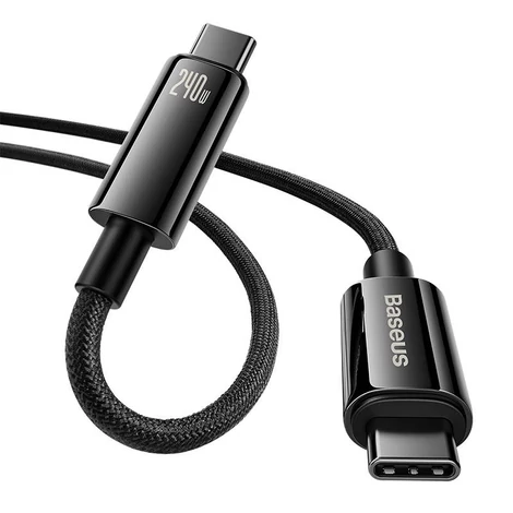 Baseus Tungsten Gold USB-C USB-C kábel 240W 2m (fekete)