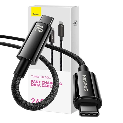Baseus Tungsten Gold USB-C USB-C kábel 240W 2m (fekete)