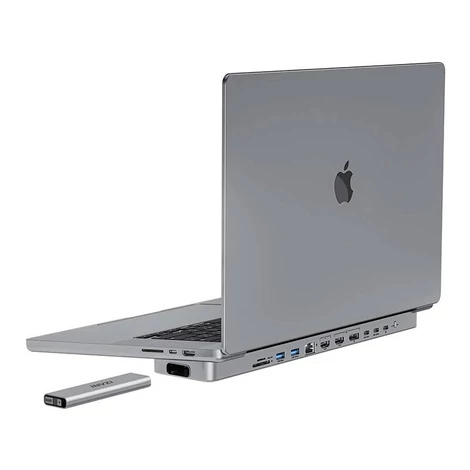 INVZI MagHub 12in2 USB-C dokkolóállomás / hub MacBook Pro 13" / 14" SSD tálcával (szürke)