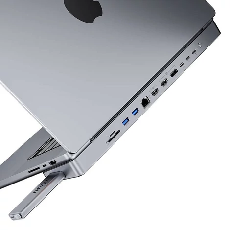 INVZI MagHub 12in2 USB-C dokkolóállomás / hub MacBook Pro 13" / 14" SSD tálcával (szürke)