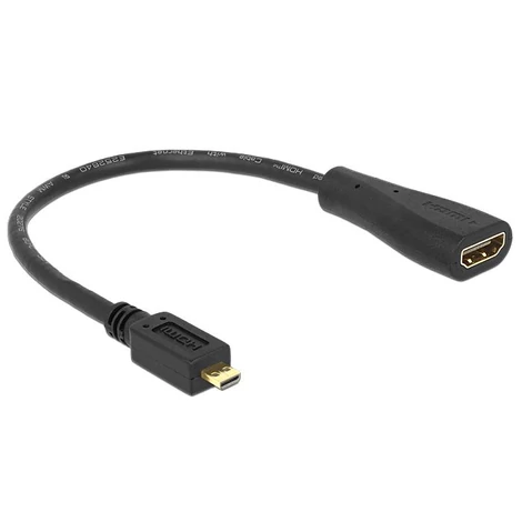 Delock micro HDMI (apa) to 19 pin HDMI (anya) -  23 cm kábel