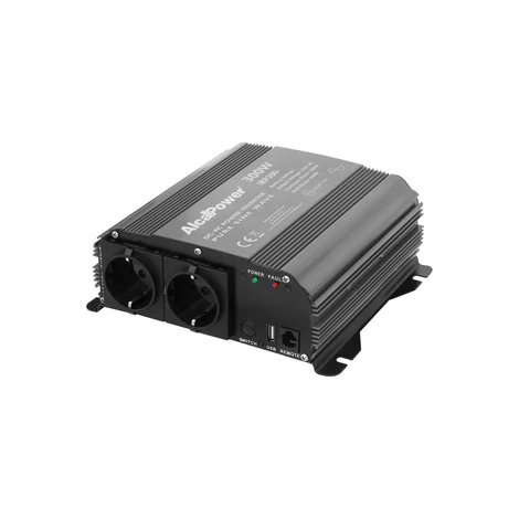 AlcaPower Autós áram átalakító 12V-ról 230V-ra 300W, tiszta szinuszhullám