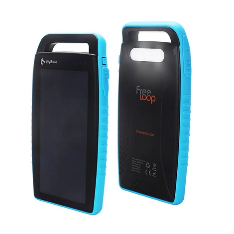 BigBlue SL-CP001A Vízálló hordozható napelemes töltő Power Bank 10000mAh - Kék