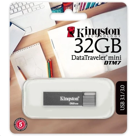 Pendrive 32GB Kingston DataTraveler Mini 7 USB 3.0 ezüst (DTM7/32GB)