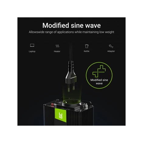 Green Cell Autós Teljesítmény Inverter 24V-ról 230V-ra feszültségátalakító (feszültség növelő) 500W/1000W