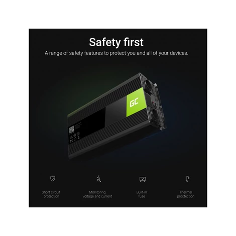 Green Cell Autós Inverter 12V-ról 220V-ra feszültségátalakító (feszültség növelő) 3000W/6000W
