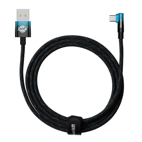 Baseus Elbow USB-USB-C 100W 2m-es szögletes kábel (fekete-kék)