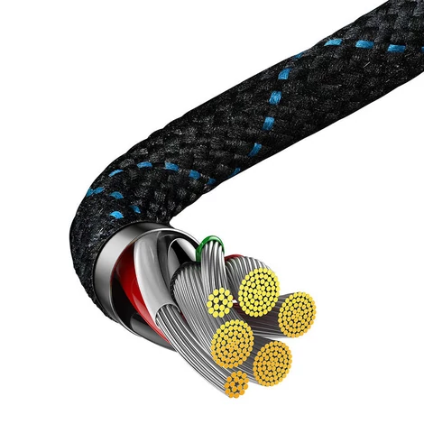 Baseus Elbow USB-USB-C 100W 2m-es szögletes kábel (fekete-kék)