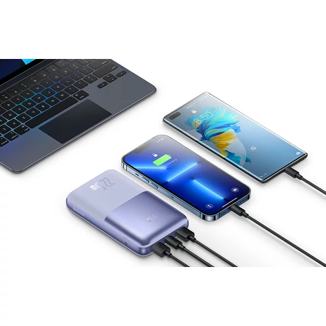 Baseus Bipow Pro Powerbank  20000mAh, 2xUSB, USB-C, 22.5W (Lila)