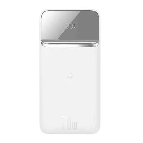 Baseus mágneses powerbank, 10000mAh, 20W, Overseas Edition, fehér + USB  - USB Type C kábel (PPCX010202)