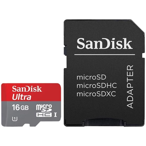 SanDisk microSDHC Ultra 16GB memóriakártya + adapter SDSQUAR-016G-GN6MA / 173446