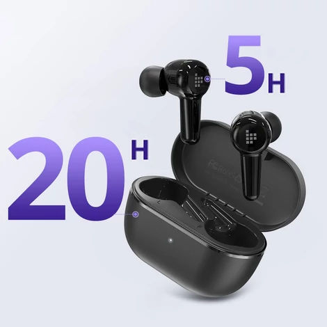 Tronsmart Apollo Air + TWS ANC Bluetooth 5.2 vezeték nélküli fülhallgató, vízálló, fekete (372359)