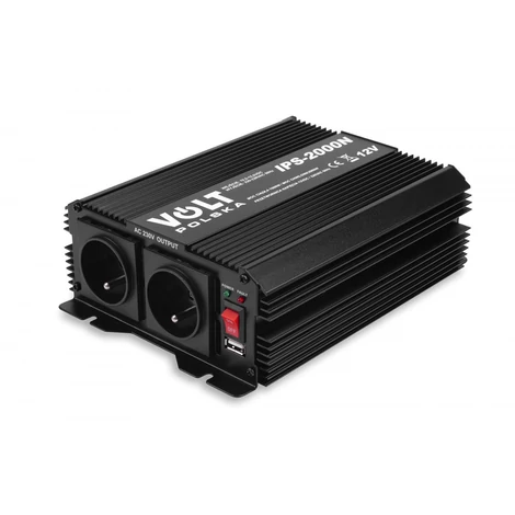 VoltPolska Autós Inverter feszültségátalakító 12V-ról 220V-ra (feszültség növelő) 1000W/2000W