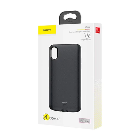 Baseus Continuous Backpack Apple iPhone Xs Akkumulátoros Tok 4000 mAh - Fekete (ACAPIPH58-BJ01)