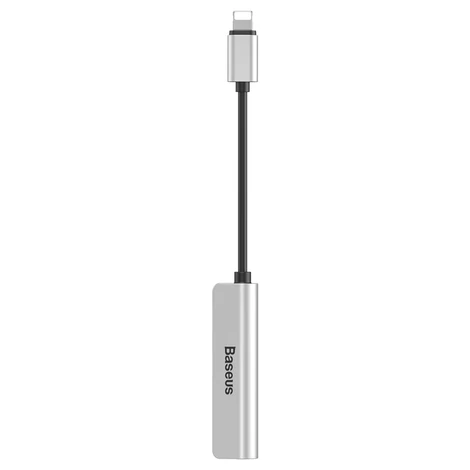 Baseus 3-in-1 iP Lightning to 2x lightning + 3.5mm Audio Adapter L52 Ezüst (CALL52-S1)
