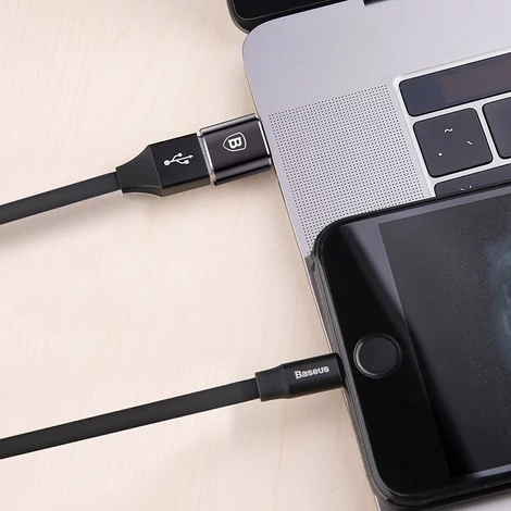 Baseus USB-A anya - USB-C apa átalakító adapter OTG fekete (CATOTG-01)